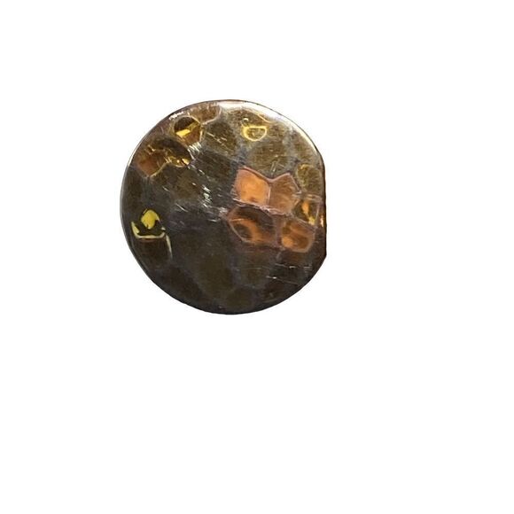 Sterling silver 925 hammered disc ring gold clad size 5 - Picture 7 of 8